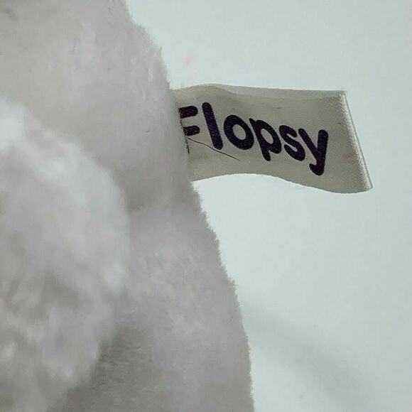 Vintage Russ Flopsy 6" White Plush Easter Bunny Long Ears Plastic Eyes #165 - Picture 2 of 4